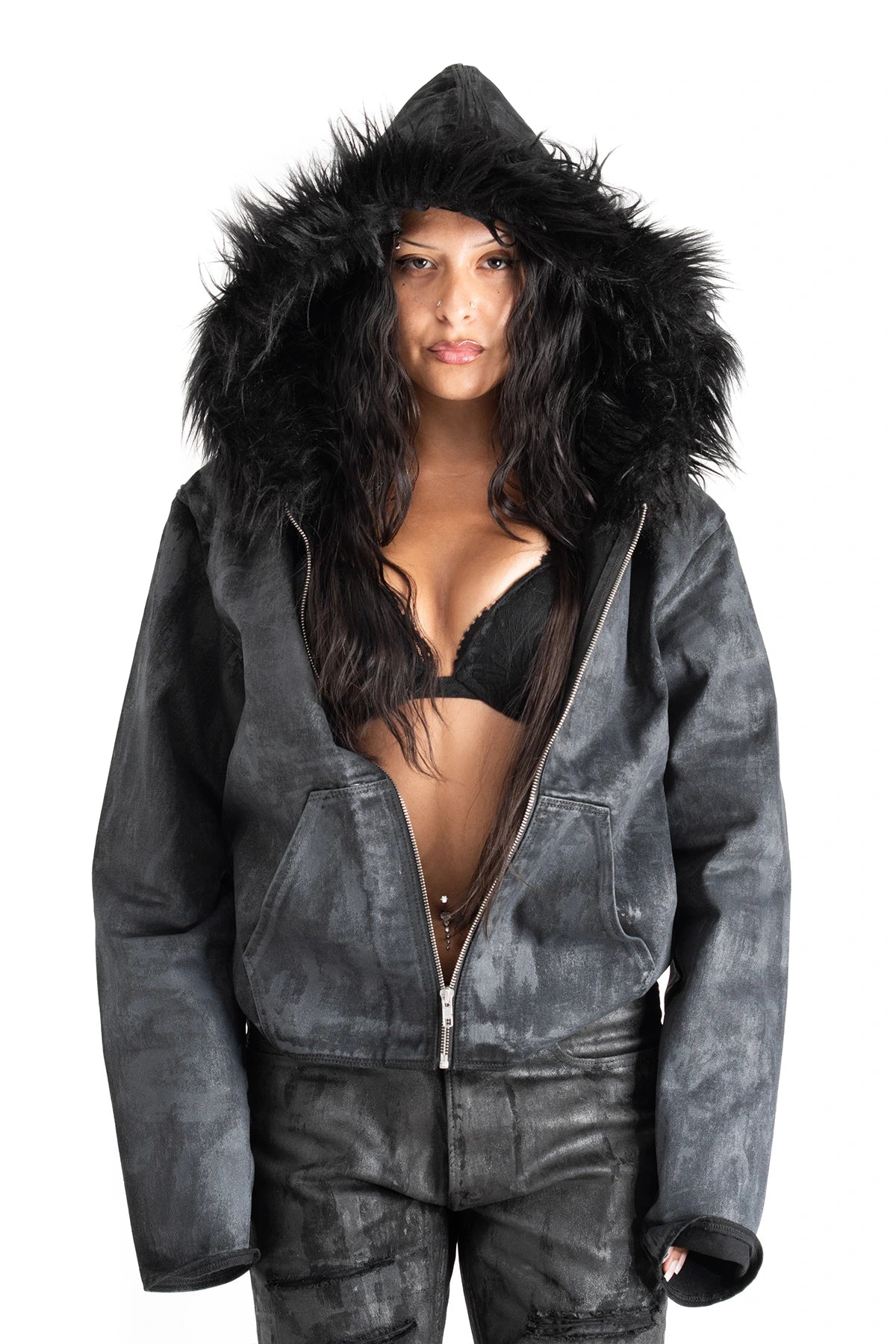 WAX FUR HOODIE