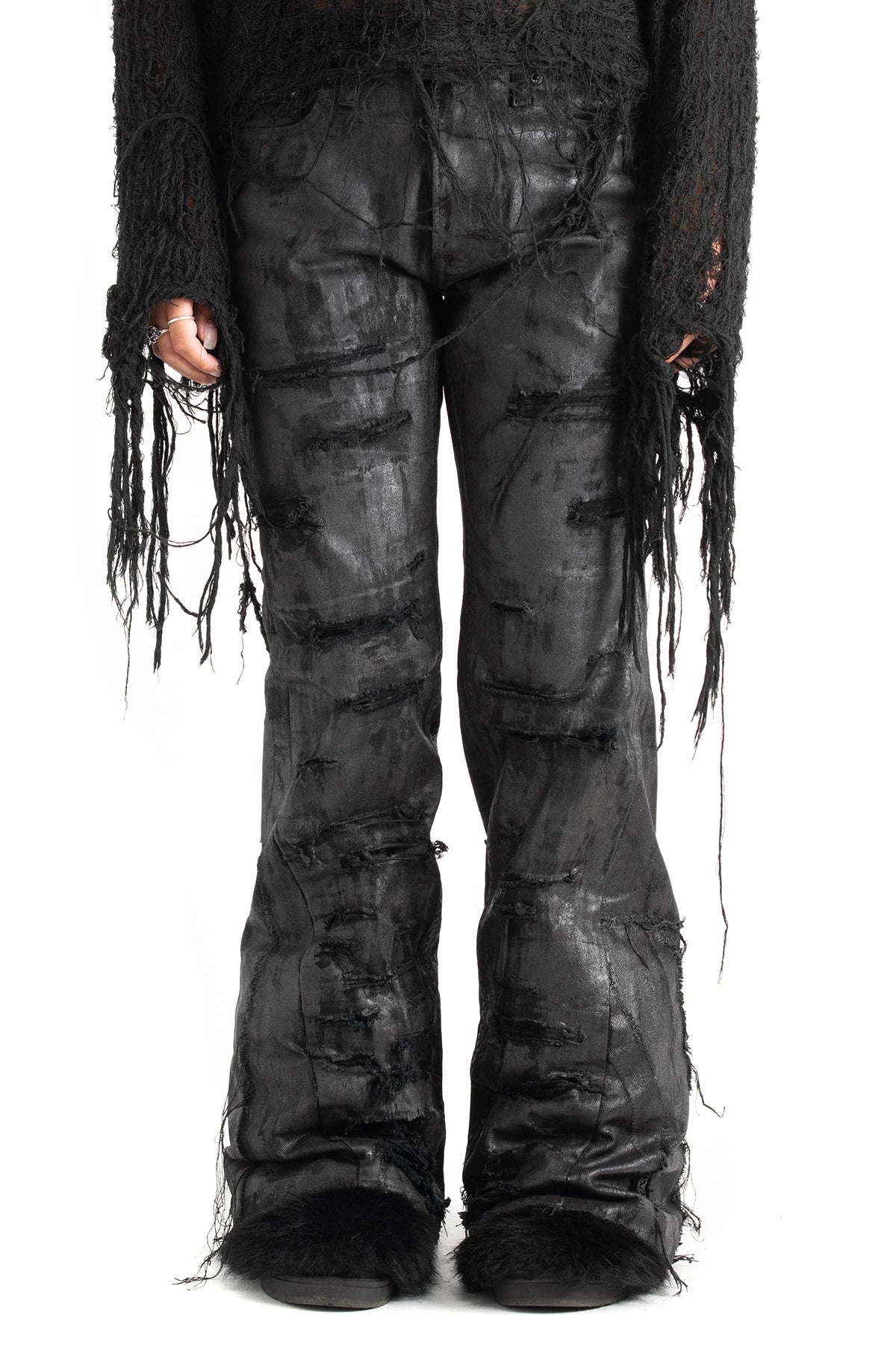 FLARED FOIL JEANS