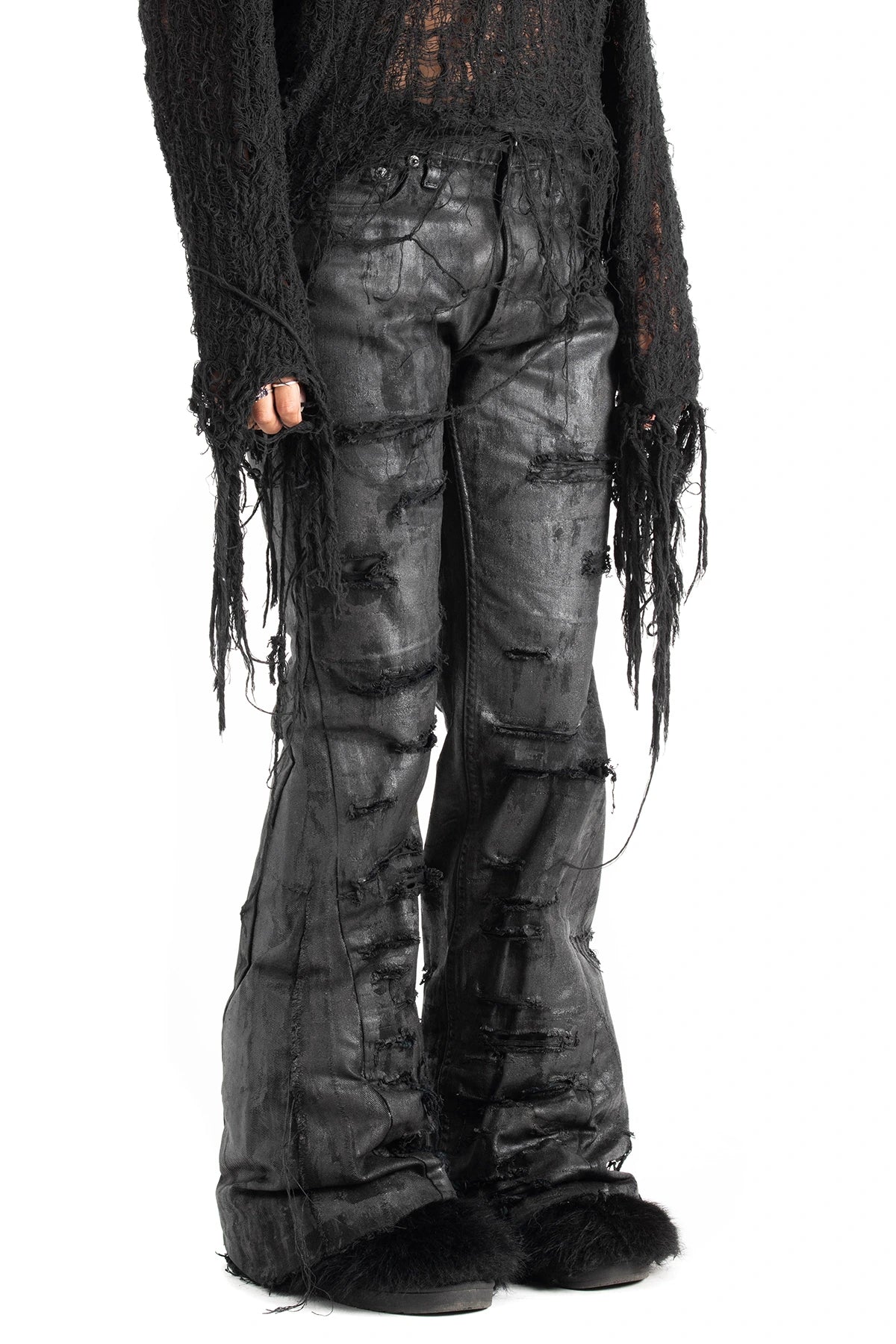 FLARED FOIL JEANS