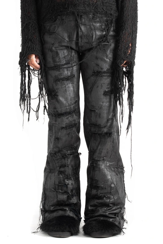 FLARED FOIL JEANS