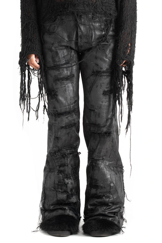 FLARED FOIL JEANS