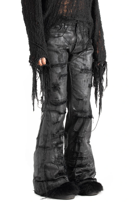 FLARED FOIL JEANS