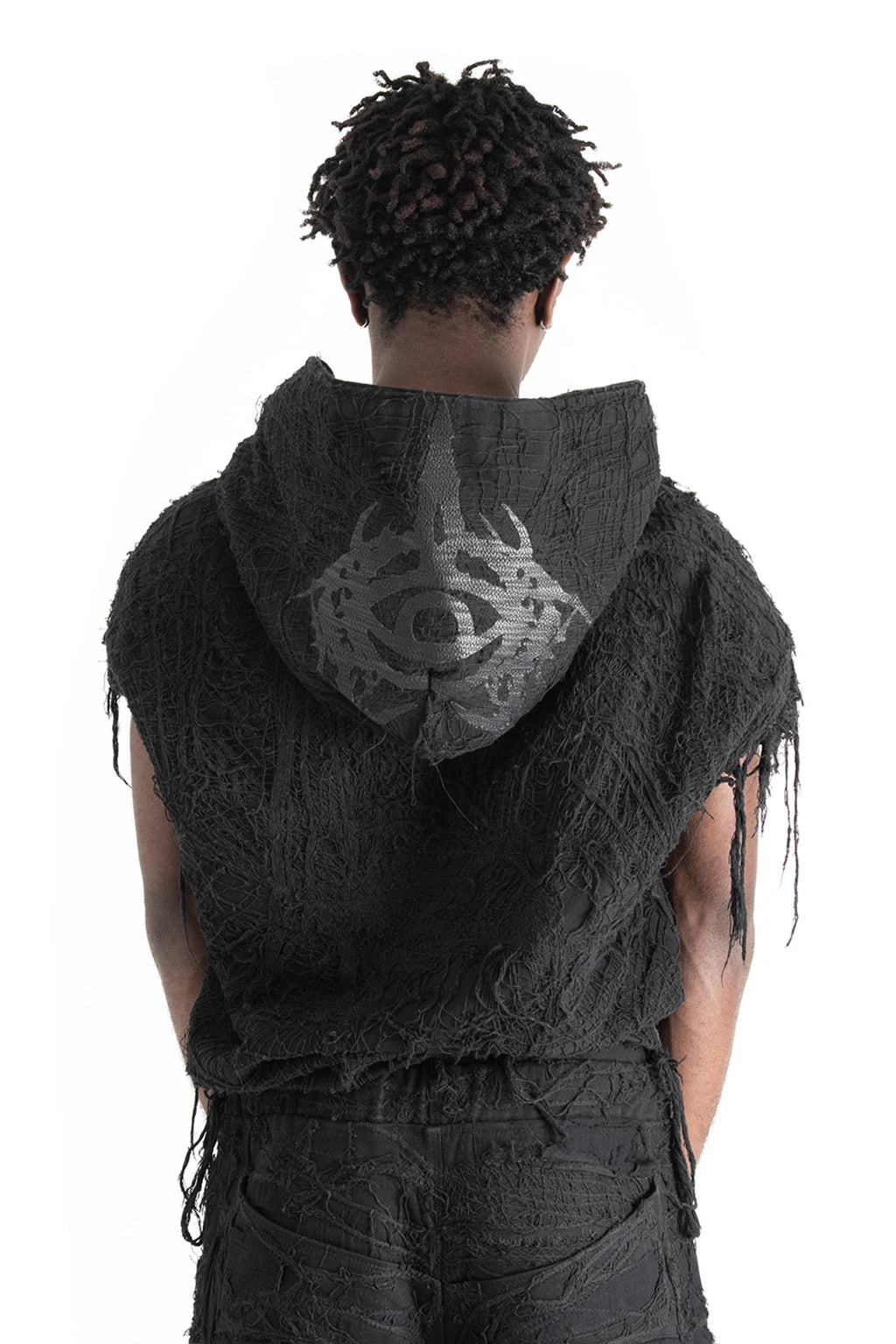 COBWEB SLEEVELESS HOODIE