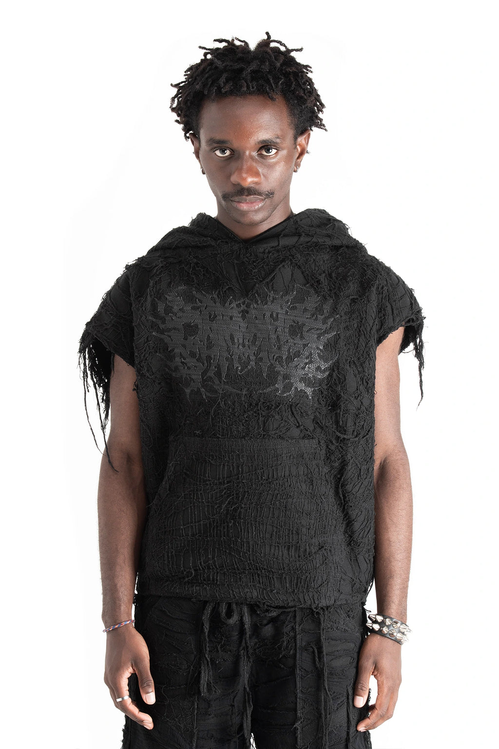 COBWEB SLEEVELESS HOODIE