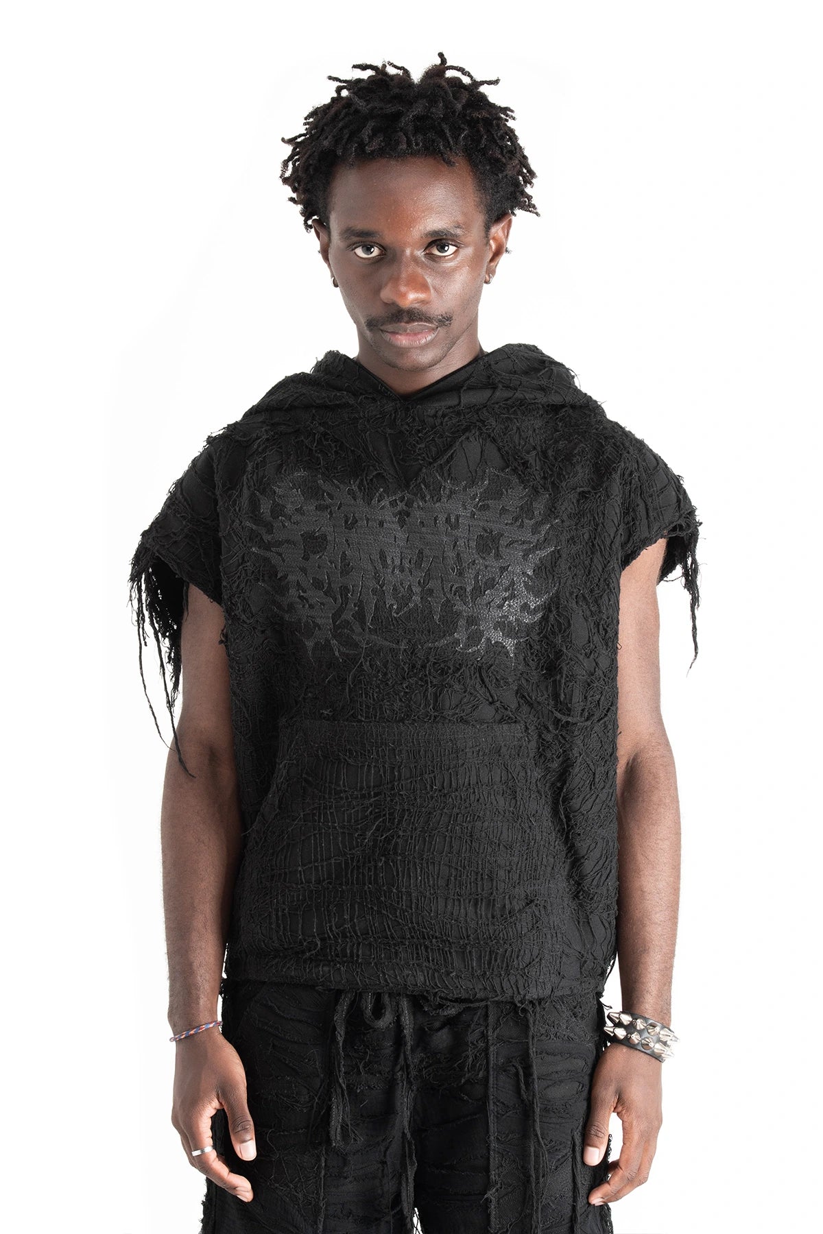 COBWEB SLEEVELESS HOODIE
