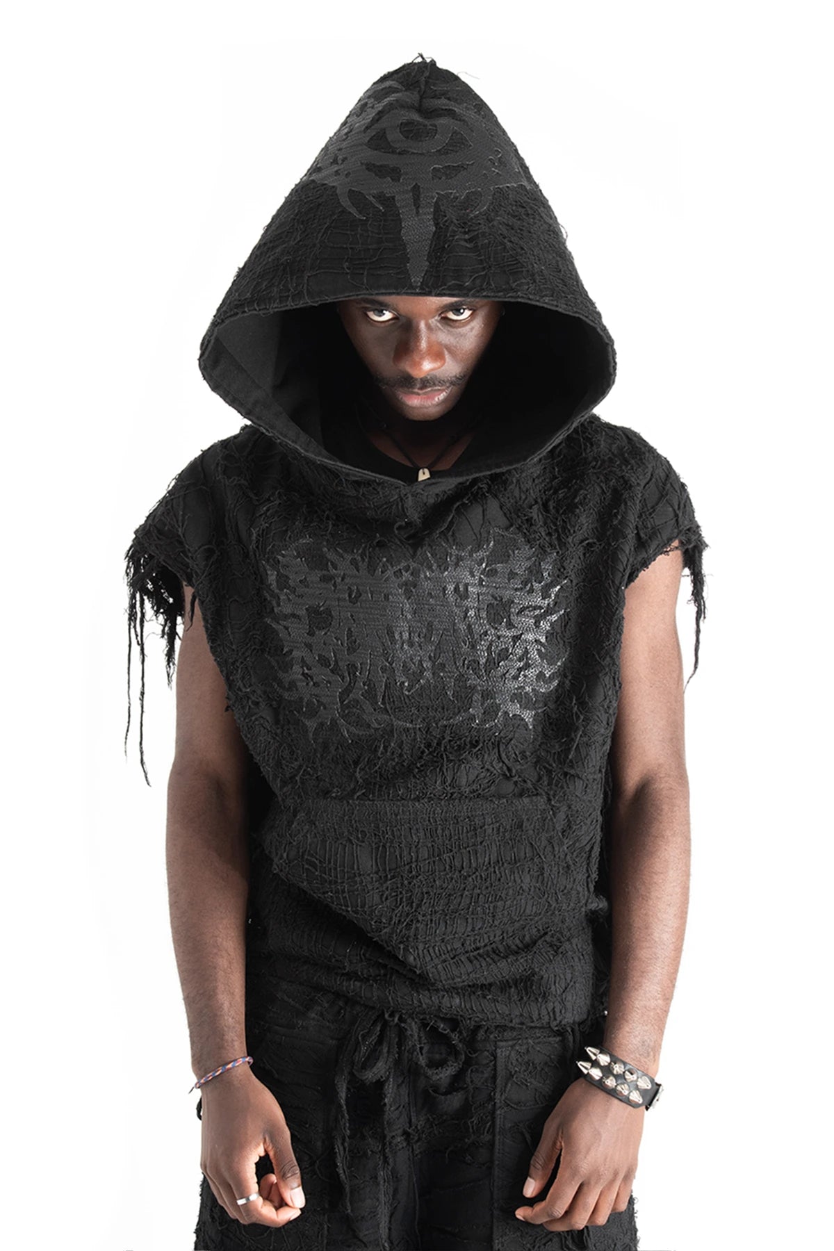 COBWEB SLEEVELESS HOODIE