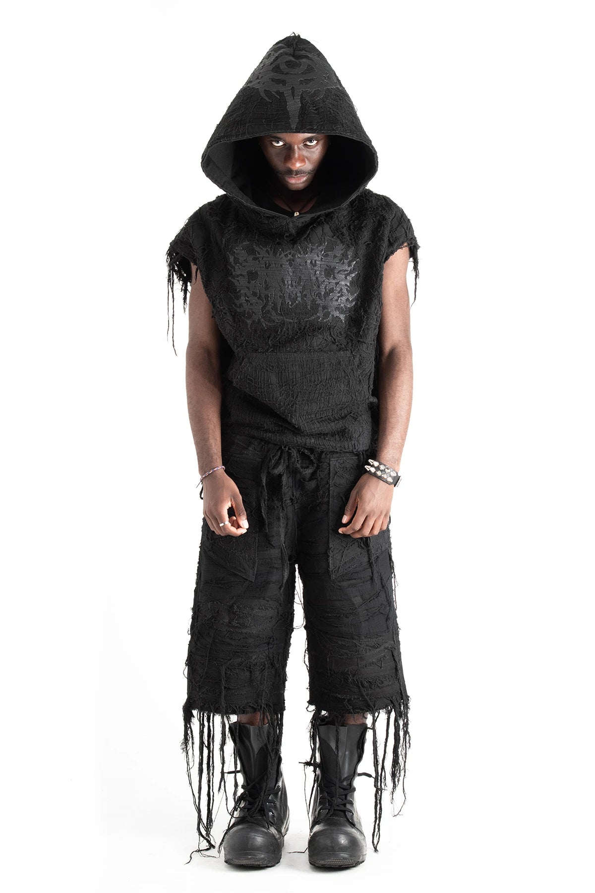 COBWEB SLEEVELESS HOODIE