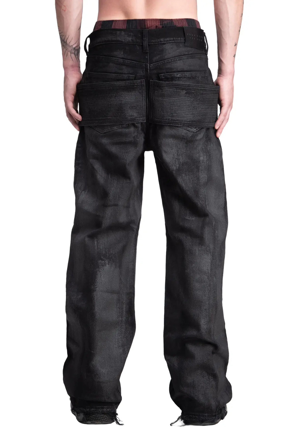 WAXED BAGGY JEANS