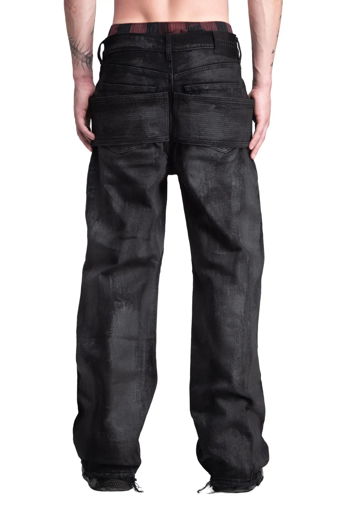 WAXED BAGGY JEANS