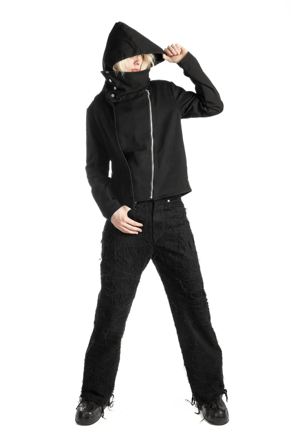 ASYMMETRIC SCARF HOODIE