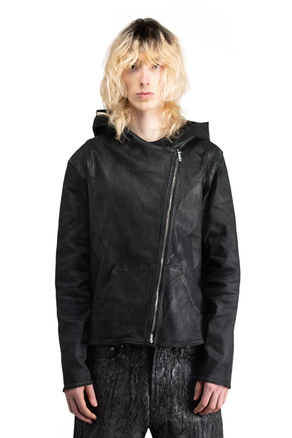 ASYMMETRIC WAX HOODIE