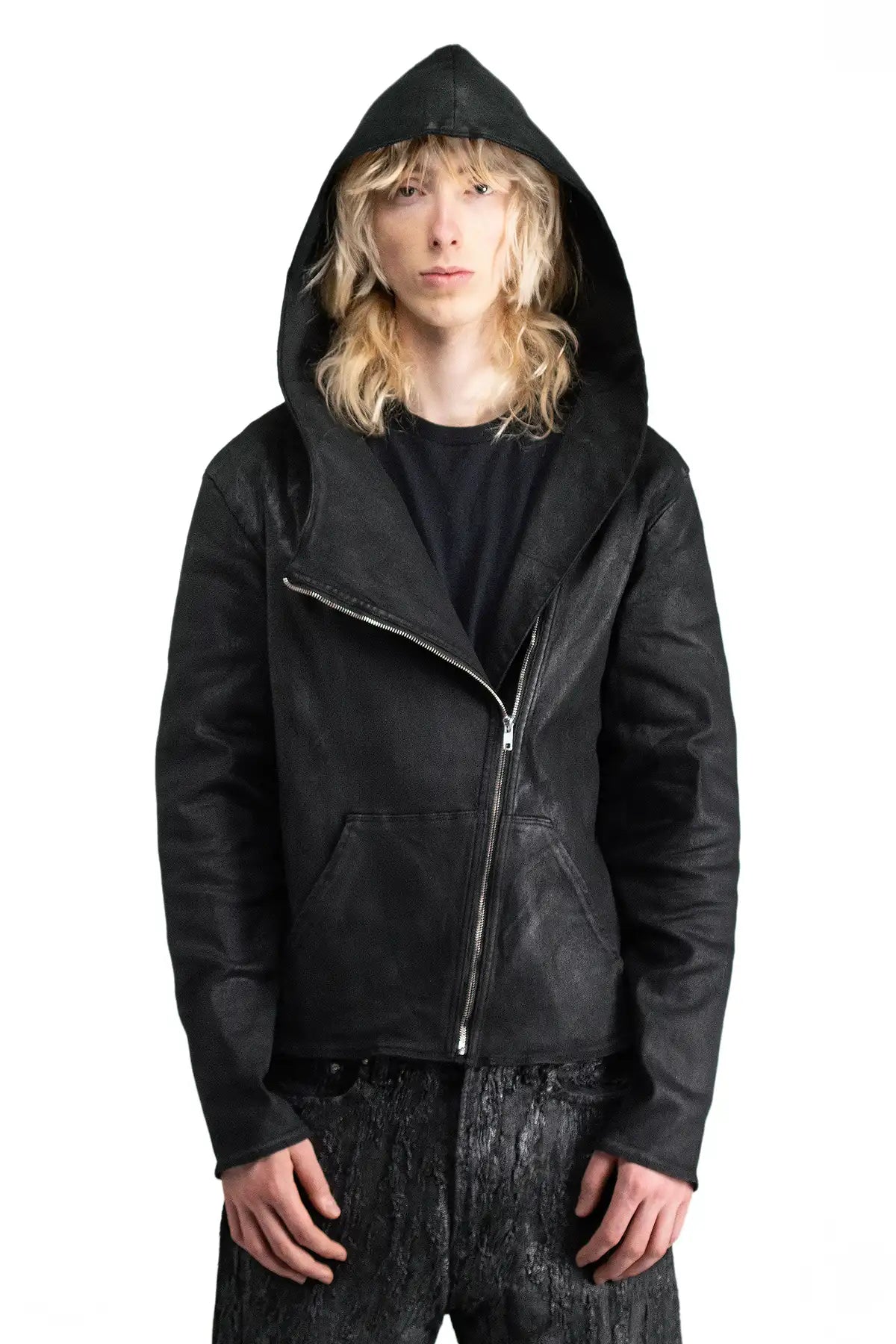 ASYMMETRIC WAX HOODIE