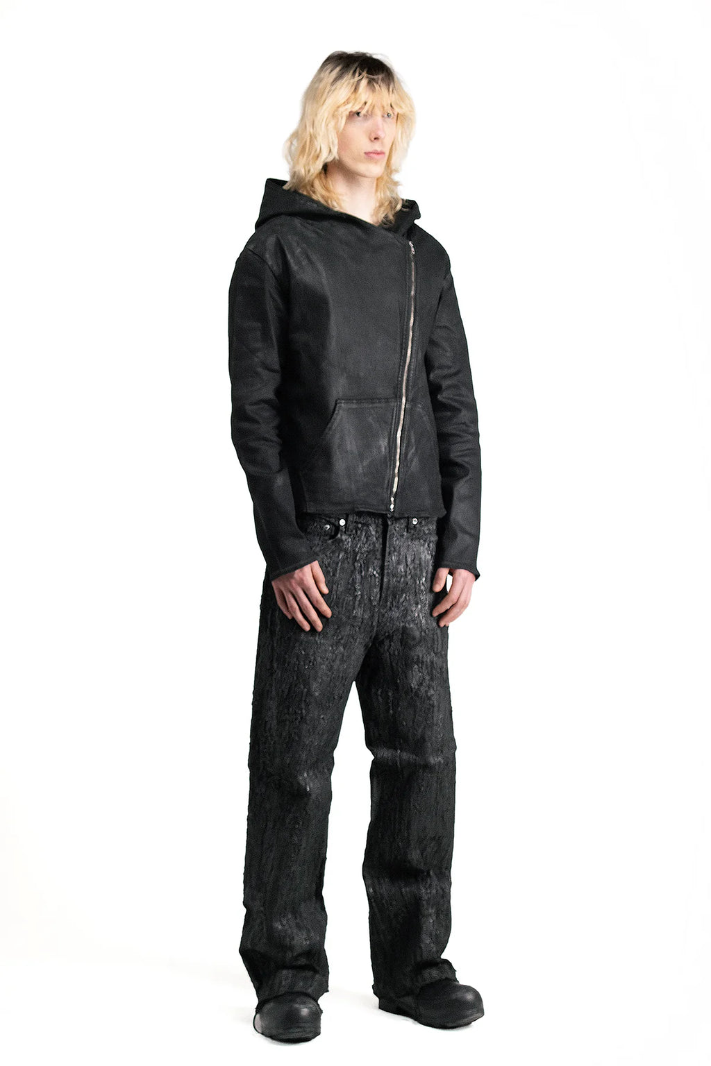 ASYMMETRIC WAX HOODIE