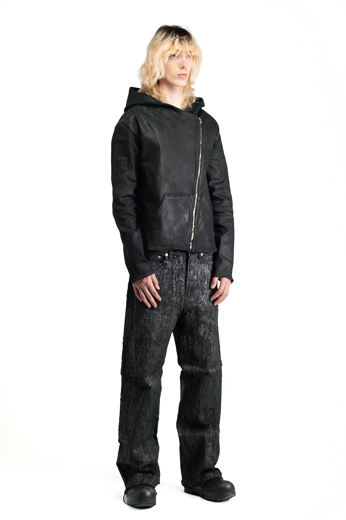 ASYMMETRIC WAX HOODIE