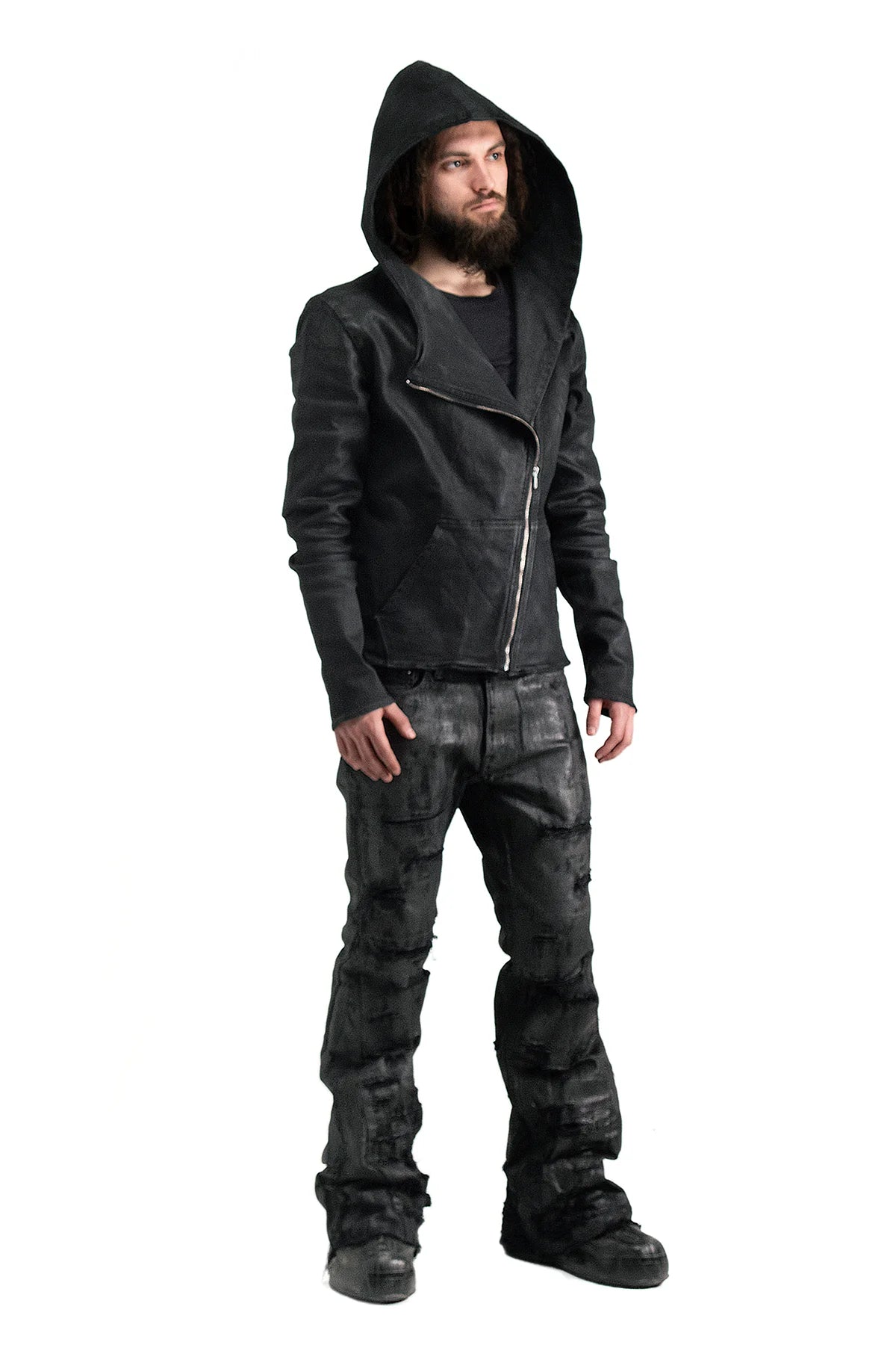 ASYMMETRIC WAX HOODIE