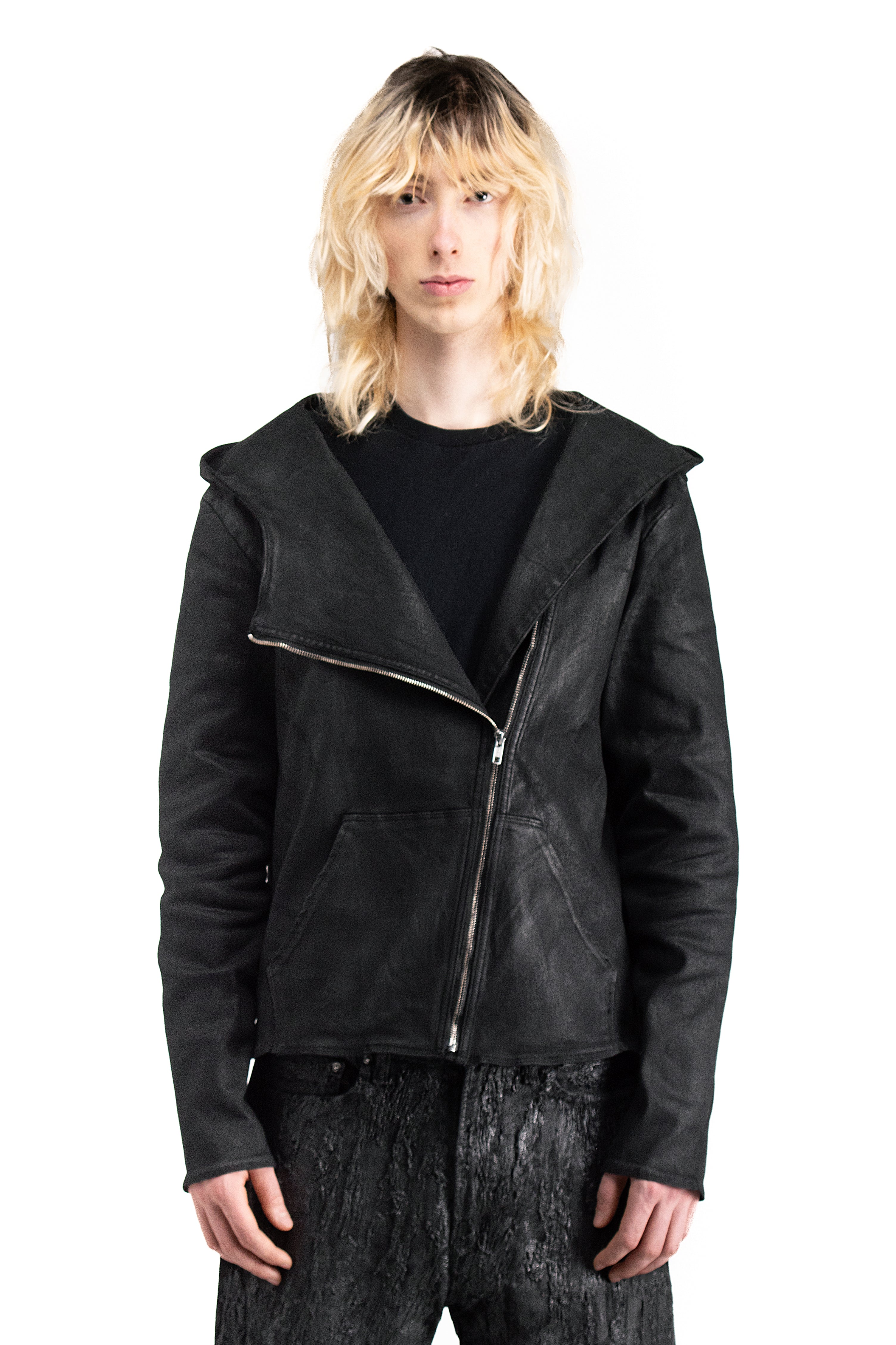 ASYMMETRIC WAX HOODIE