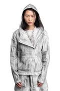 WHITE ASYMMETRIC WAX HOODIE