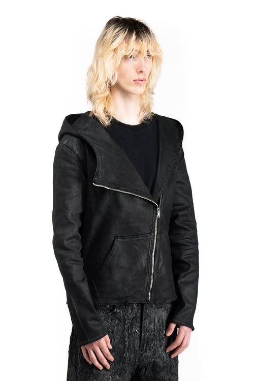 ASYMMETRIC WAX HOODIE