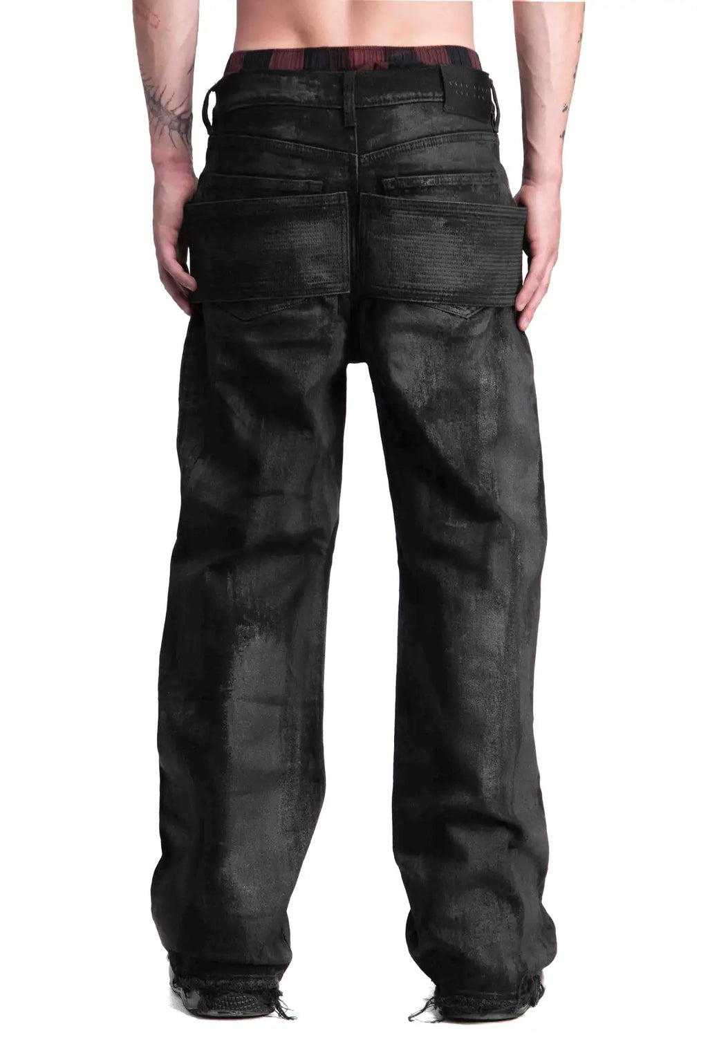 WAXED BAGGY JEANS