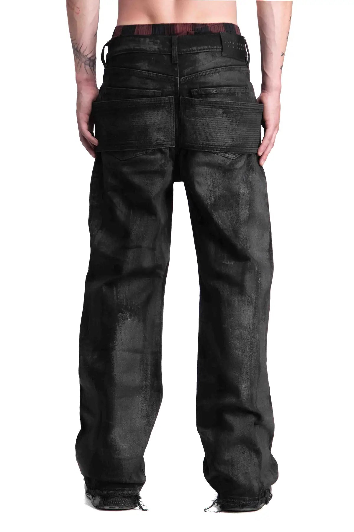 WAXED BAGGY JEANS