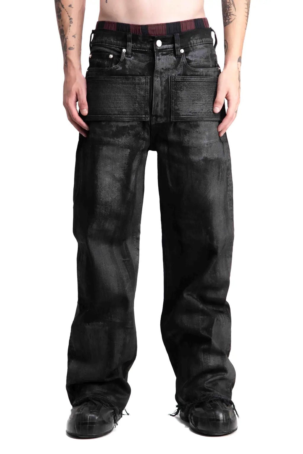 WAXED BAGGY JEANS