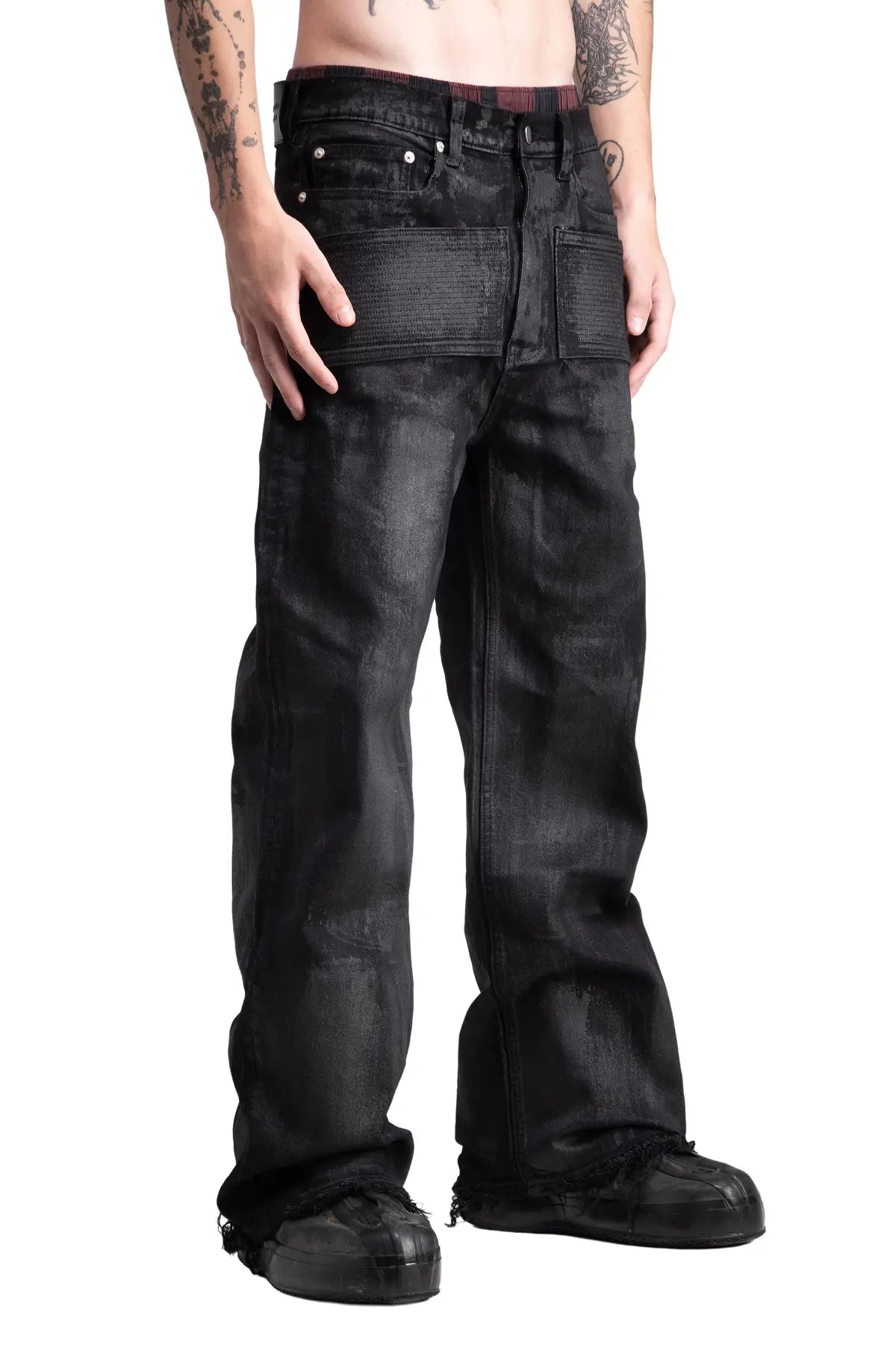 WAXED BAGGY JEANS