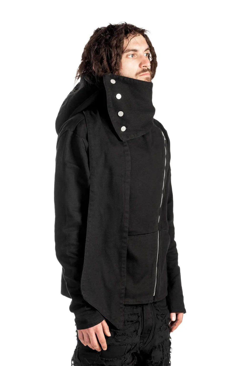 ASYMMETRIC SCARF HOODIE